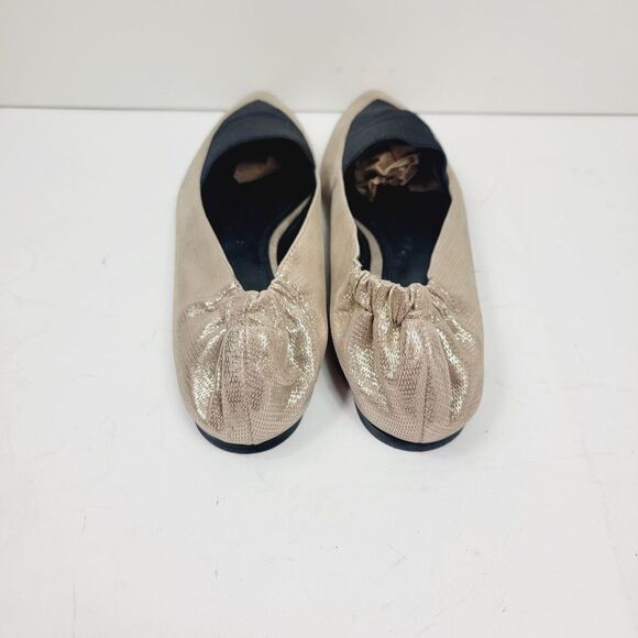 Mercedes Castillo Gold Ballerina Metallic Flats Size 8.5 - Picture 4 of 8